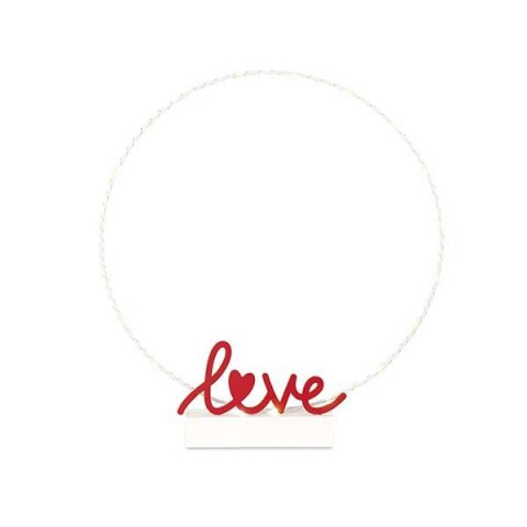 CERCHIO BIANCO CON LOVE E LED D46 D50.5